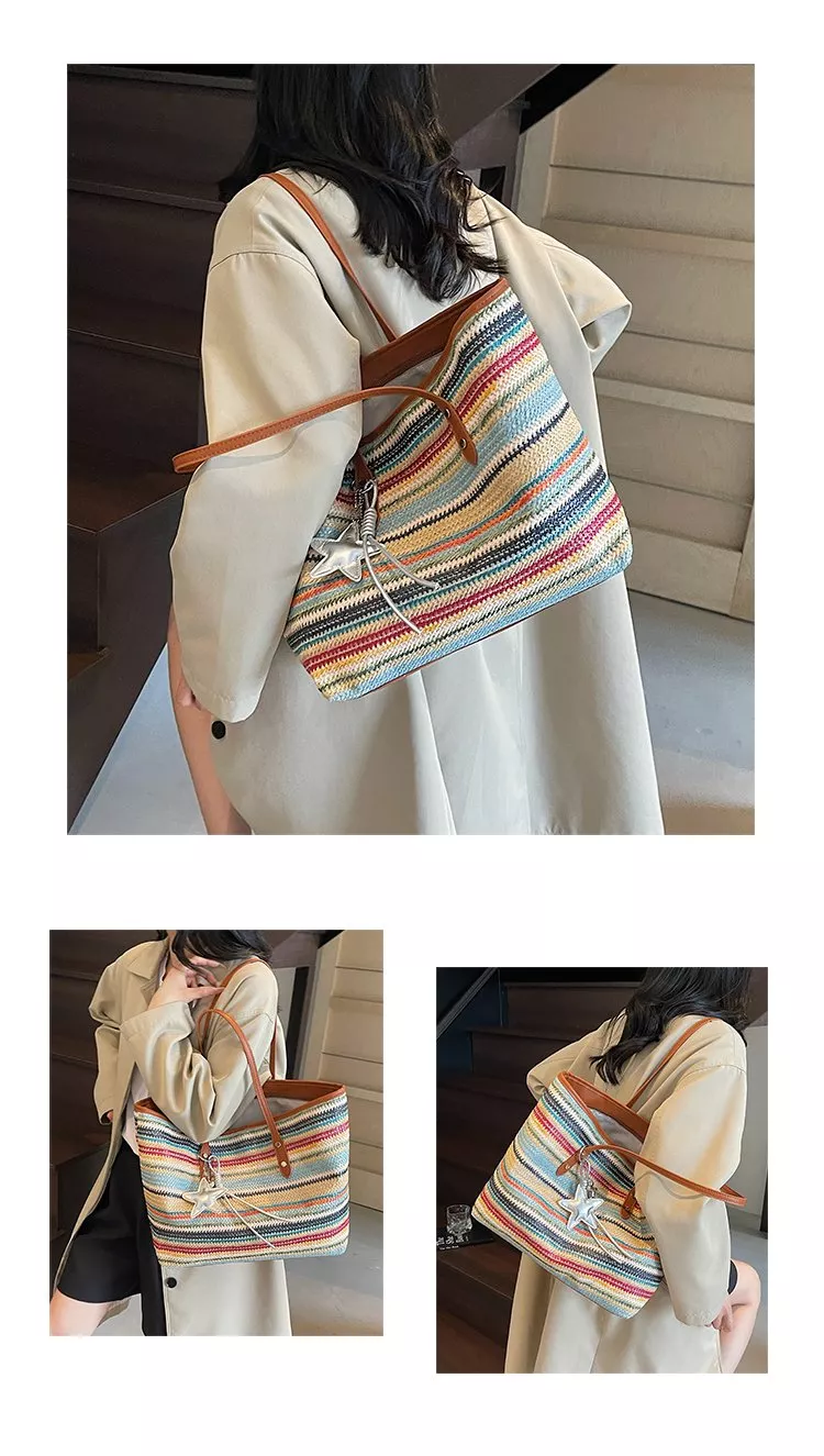 Fashionable and trendy woven shoulder bag