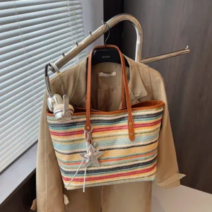 Fashionable and trendy woven shoulder bag