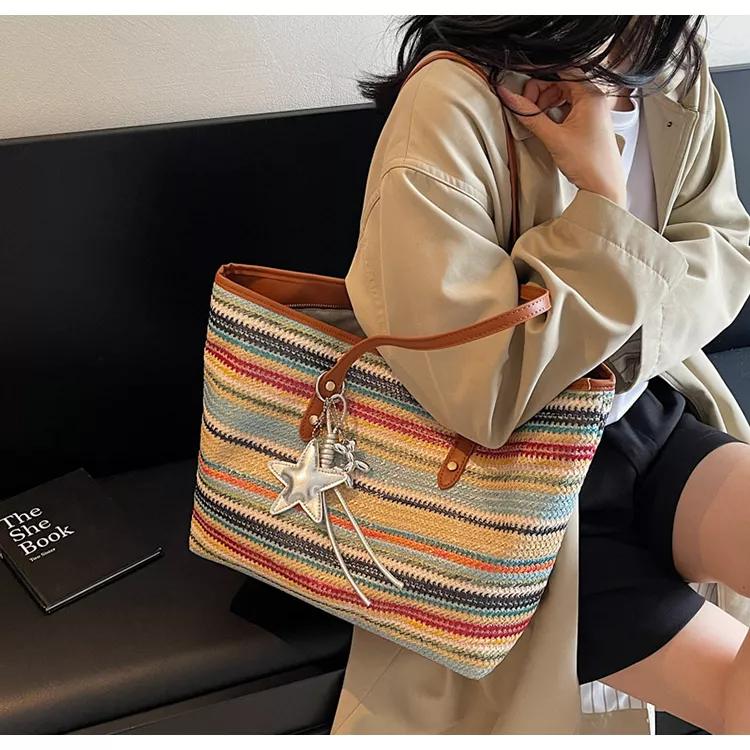 Fashionable and trendy woven shoulder bag