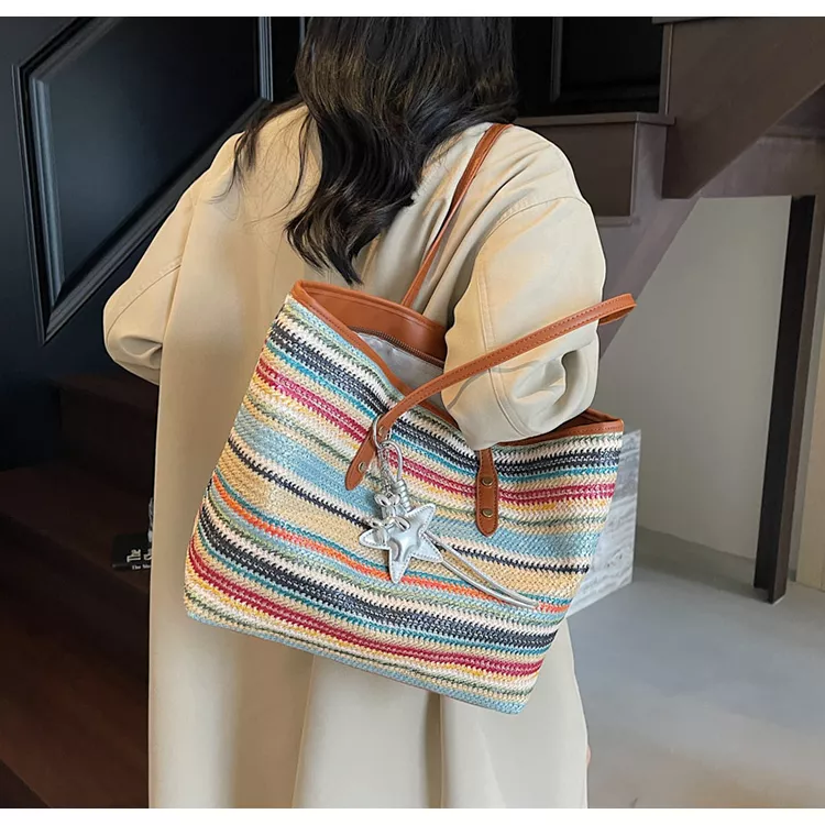 Fashionable and trendy woven shoulder bag