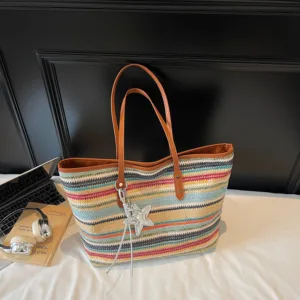 Fashionable and trendy woven shoulder bag