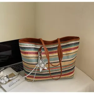 Fashionable and trendy woven shoulder bag