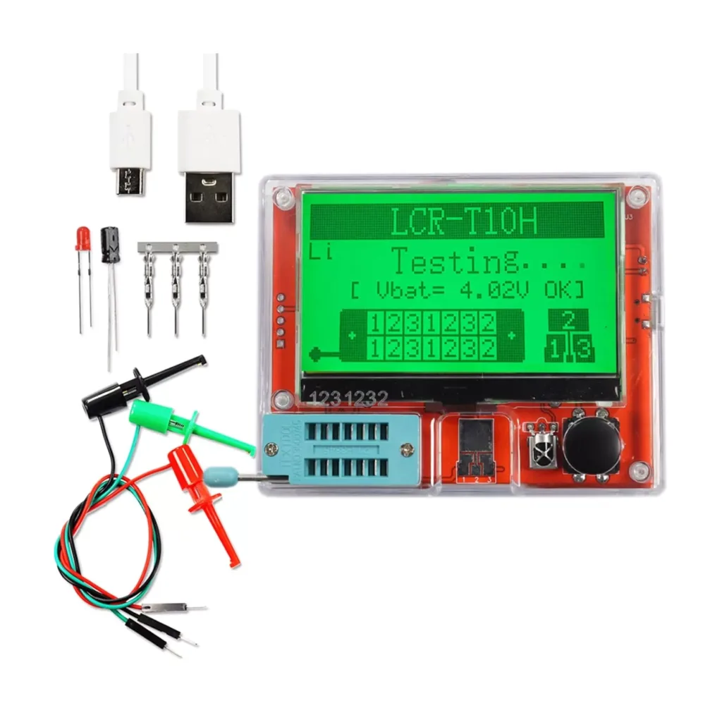LCR-T10H Transistor Meter Multi-Function acitance Resistance Tester Large Screen Graphic Display Transistor Meter for Diode acitor Resistor Transistor 1 LCR-T10H Transistor Meter Multi-Function acitance Resistance Tester Large Screen Graphic Display Transistor Meter for Diode acitor Resistor Transistor