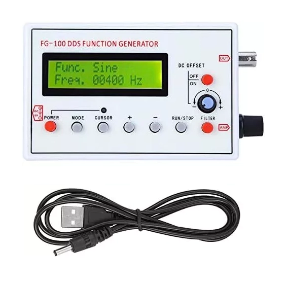FG-100 DDS Function Generator Sine 1Hz~500kHz Frequency Counter Meter 1 FG-100 DDS Function Generator Counter Source Module 1HZ-500KHz