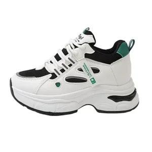 Women's Chunky Sneakers with Inner Height Increase and Thick Soles for Casual Wear