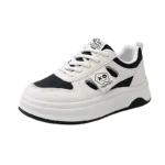 low-top white skate shoes, women's sporty casual 8519