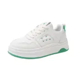 Low-cut board shoes, white athletic shoes, women's sporty casual footwear