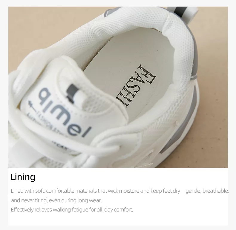 Women's Chunky Sneakers with Inner Height Increase and Thick Soles for Casual Wear