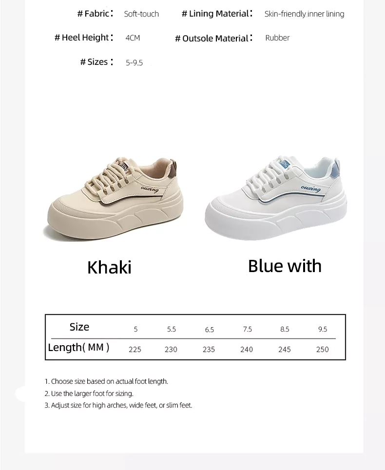 White sneakers, skate shoes, casual and versatile women’s shoes GT8806