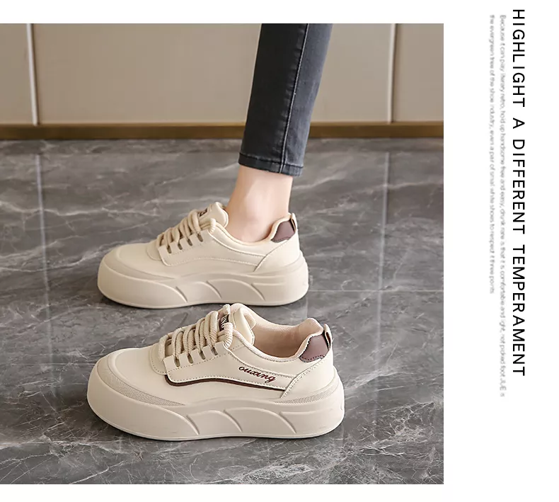 White sneakers, skate shoes, casual and versatile women’s shoes GT8806