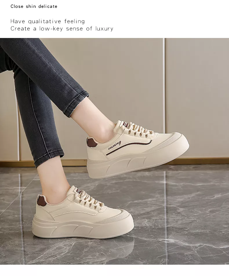 White sneakers, skate shoes, casual and versatile women’s shoes GT8806