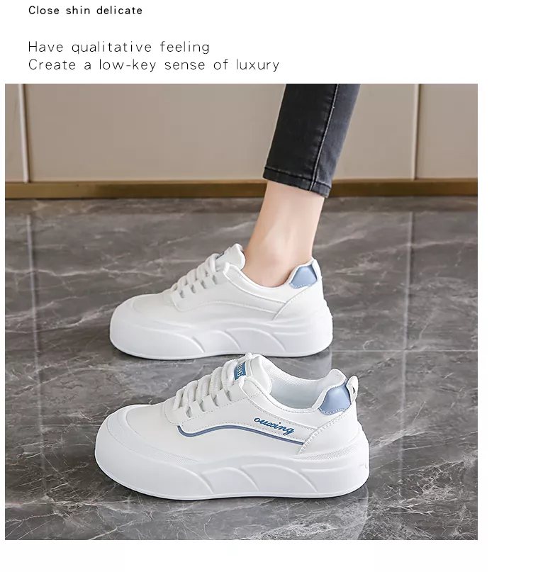 White sneakers, skate shoes, casual and versatile women’s shoes GT8806