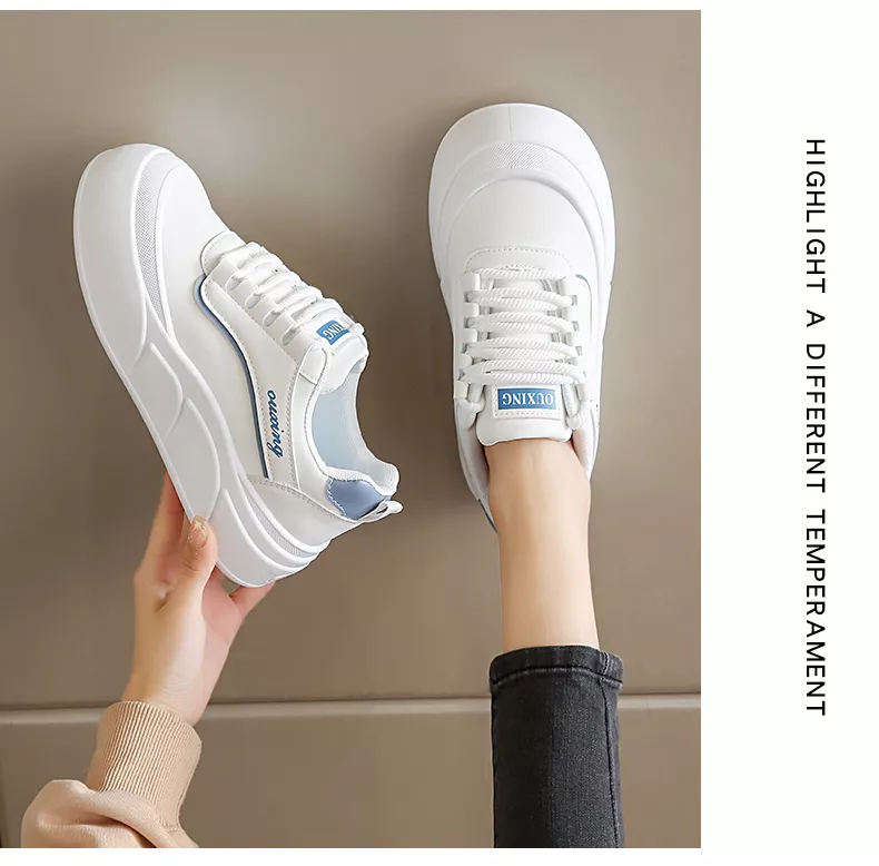 White sneakers, skate shoes, casual and versatile women’s shoes GT8806