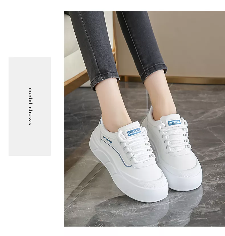 White sneakers, skate shoes, casual and versatile women’s shoes GT8806