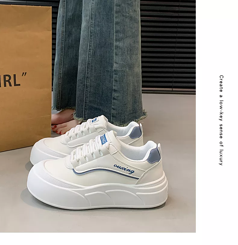 White sneakers, skate shoes, casual and versatile women’s shoes GT8806