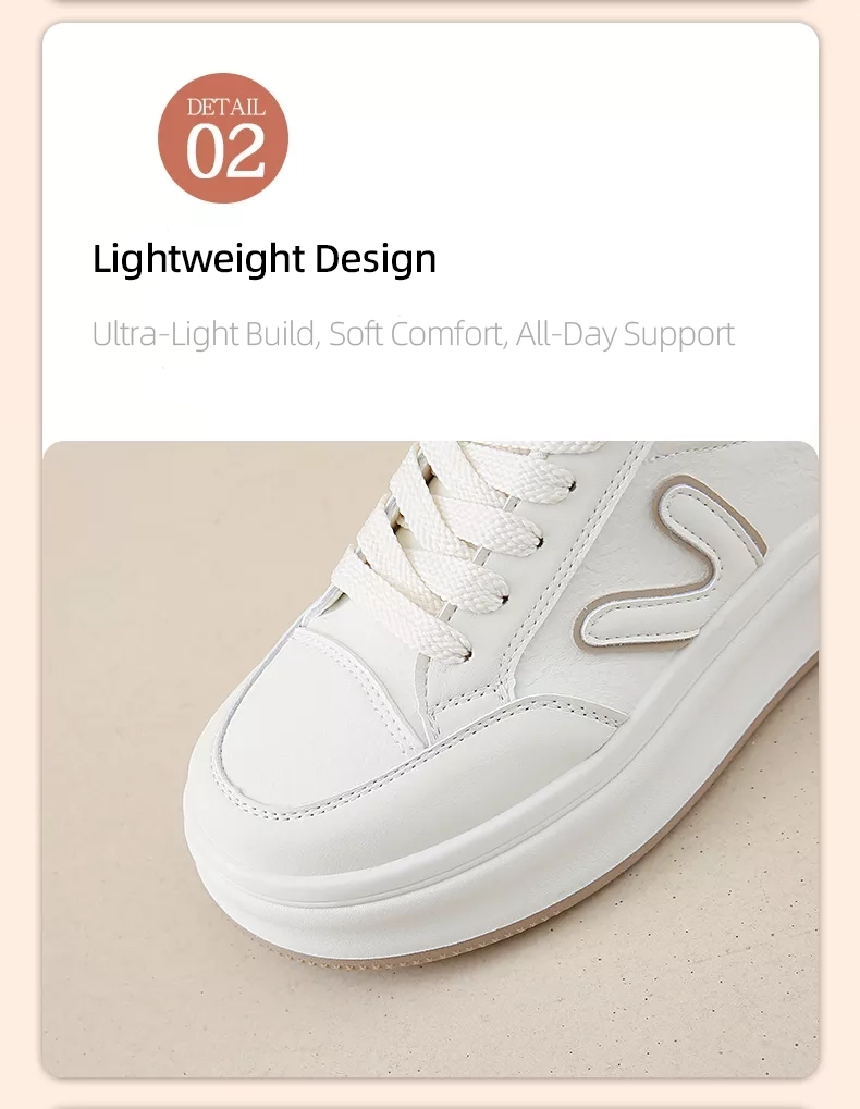 Low-top skate shoes, white sneakers, sports casual women's shoes 8513