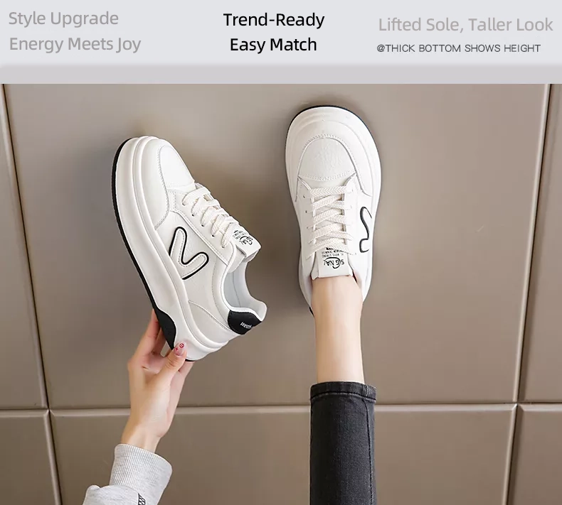 Low-top skate shoes, white sneakers, sports casual women's shoes 8513