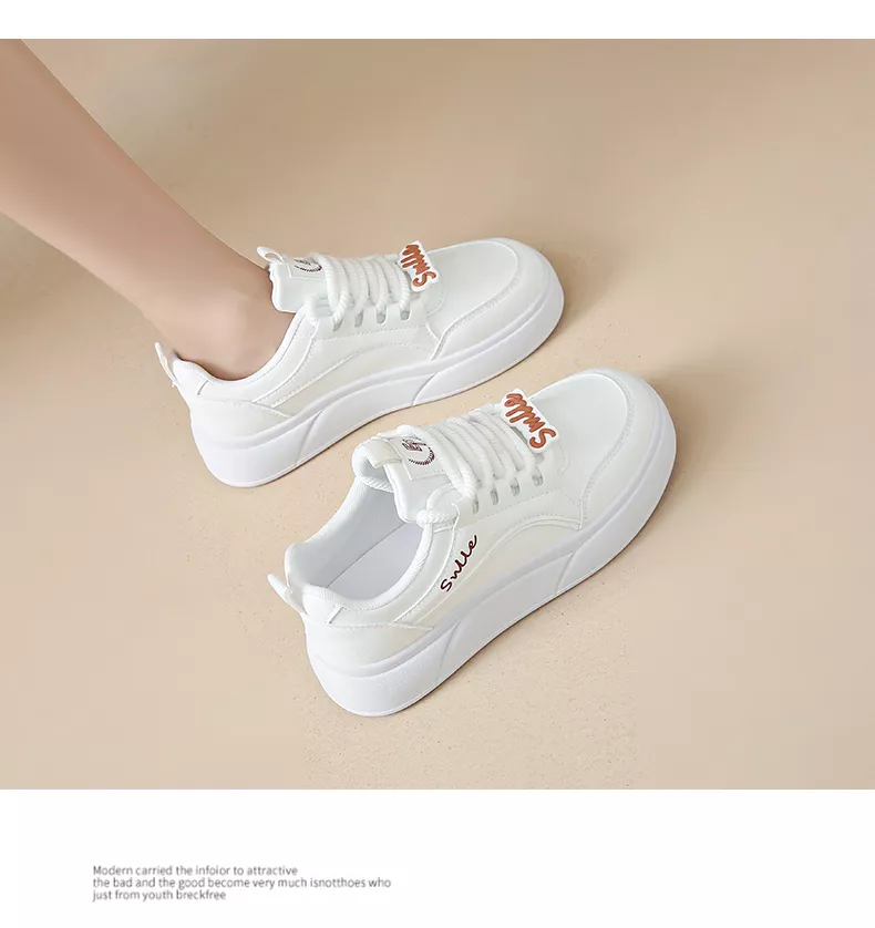 white sneakers, skate shoes, casual and versatile women's shoes EP912