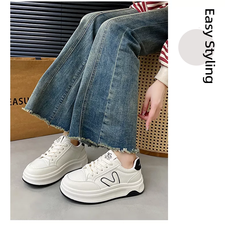 Low-top skate shoes, white sneakers, sports casual women's shoes 8513