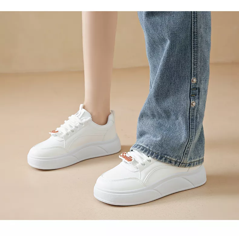 white sneakers, skate shoes, casual and versatile women's shoes EP912