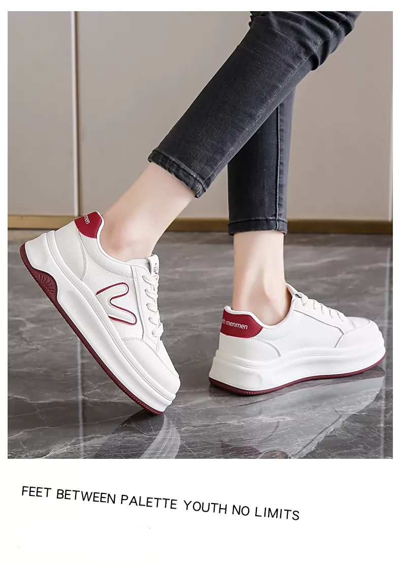 Low-top skate shoes, white sneakers, sports casual women's shoes 8513