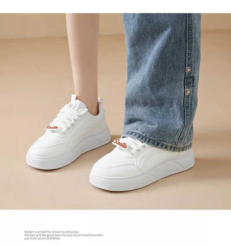 white sneakers, skate shoes, casual and versatile women's shoes EP912