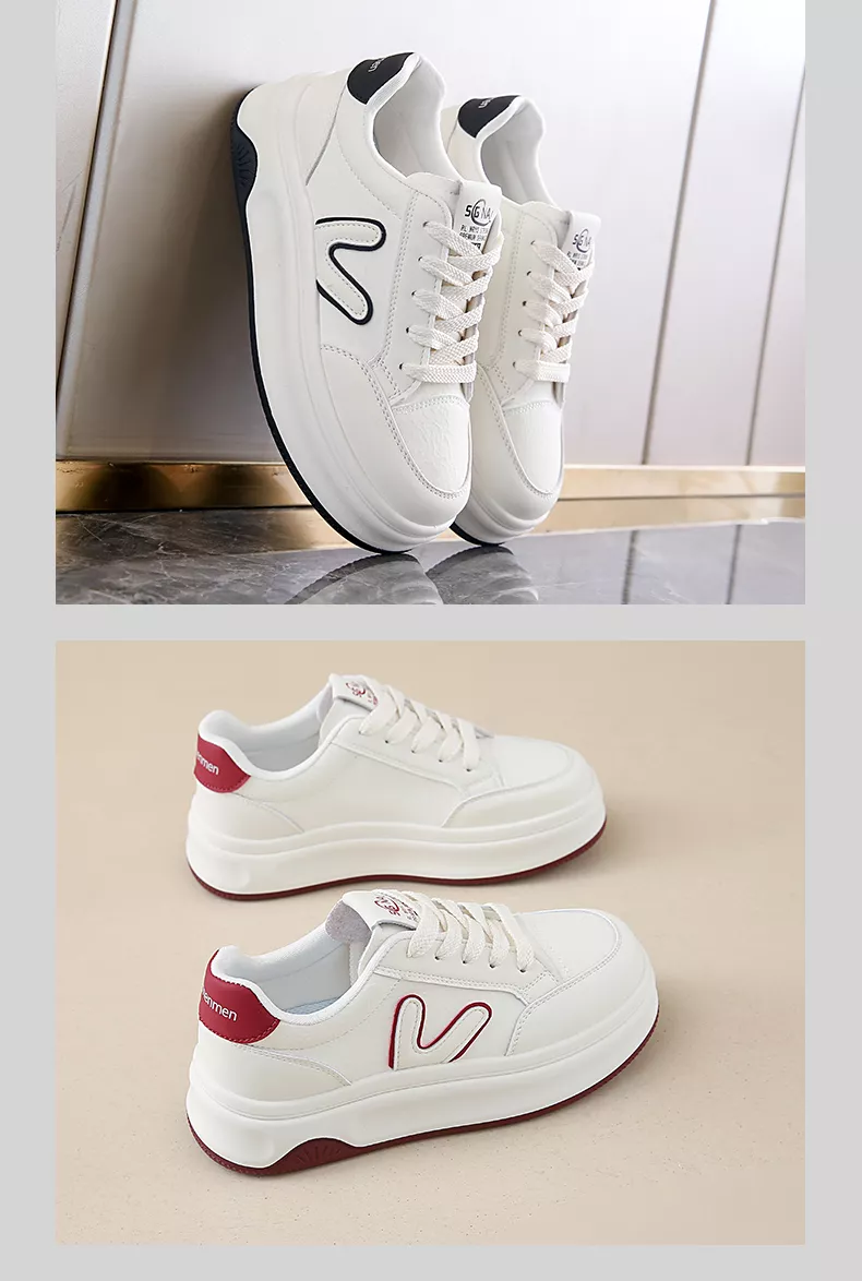 Low-top skate shoes, white sneakers, sports casual women's shoes 8513