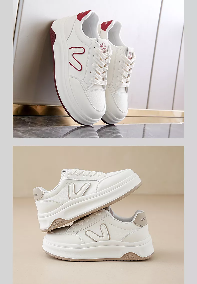 Low-top skate shoes, white sneakers, sports casual women's shoes 8513