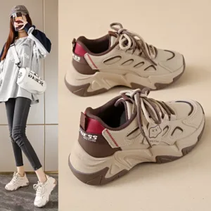 Low-cut leather dad shoes, sports casual and versatile women's shoes