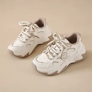 Low-cut leather dad shoes, sports casual and versatile women's shoes
