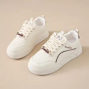 white sneakers, skate shoes, casual and versatile women's shoes EP912