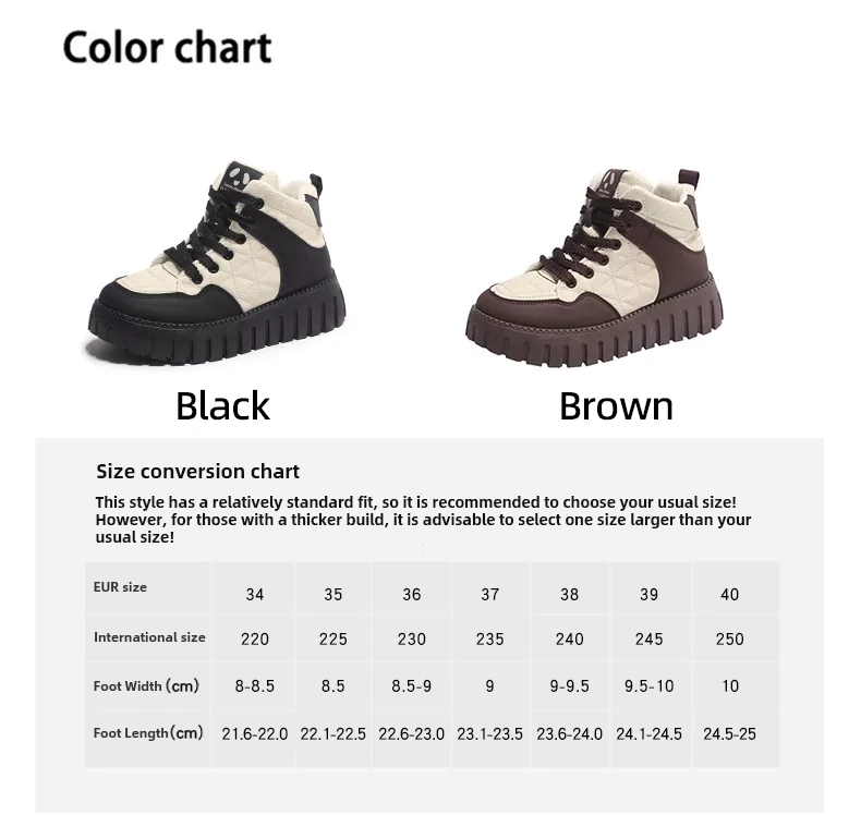 Women's High-Top Fleece-Lined Warm Casual Sports Sneakers for Winter