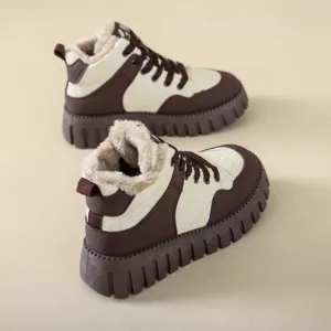 Women's High-Top Fleece-Lined Warm Casual Sports Sneakers for Winter