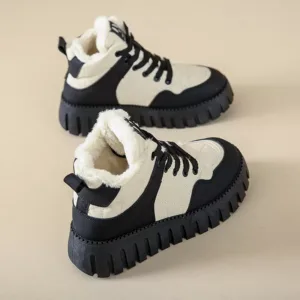 Women's High-Top Fleece-Lined Warm Casual Sports Sneakers for Winter