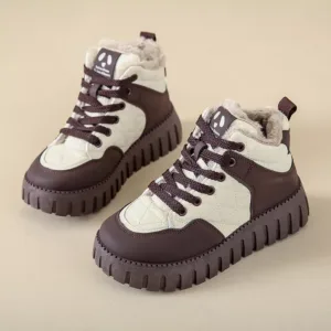 Women's High-Top Fleece-Lined Warm Casual Sports Sneakers for Winter