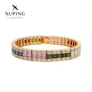 Fashionable Colored Zircon Bracelet - Unique Design, Minimalist Elegance, Adjustable Bangle Jewelry