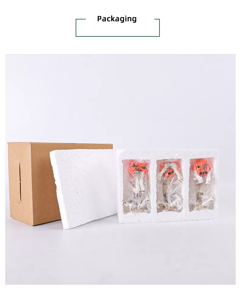 Meditation Yoga Pumpkin-Head Skull Doll Ornament, Halloween Horror Doll for Home Decoration & Scene Setup